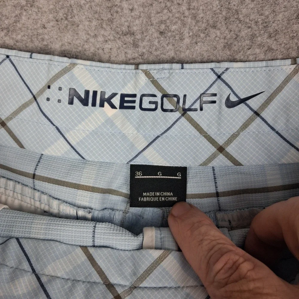 Nike Golf Shorts Mens 36 Blue Plaid Performance Checkered SP110901HKC